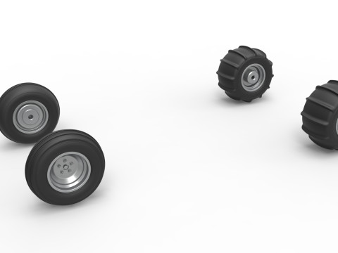 Wheel Set of water pumper Sand buggy Version 2 Scale 1 to 25 Modelo de impresión 3D