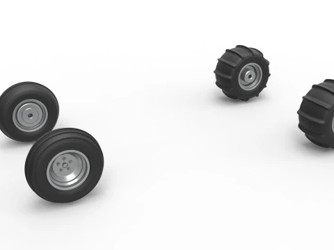 वाटर पम्पर सैंड बग्गी संस्करण 2 स्केल 1 से 25 का व्हील सेट 3D प्रिंट मॉडल