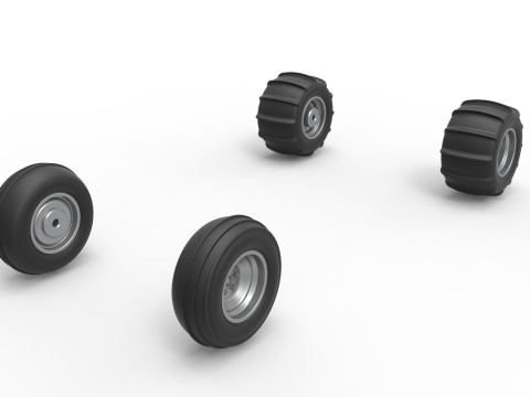 Wheel Set of water pumper Sand buggy Version 2 Scale 1 to 25 3Dプリントモデル