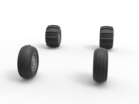 Wheel Set of water pumper Sand buggy Version 2 Scale 1 to 25 3Dプリントモデル
