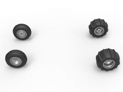Wheel Set of water pumper Sand buggy Version 2 Scale 1 to 25 3Dプリントモデル