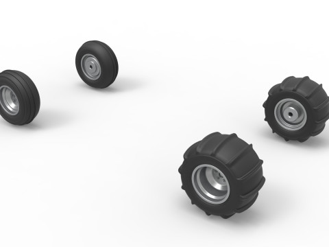 Wheel Set of water pumper Sand buggy Version 2 Scale 1 to 25 3Dプリントモデル
