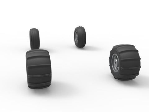Wheel Set of water pumper Sand buggy Version 2 Scale 1 to 25 3Dプリントモデル