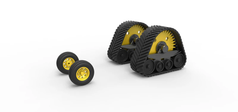Wheel set of Pro Stock Pulling Tractor Version 2 Scale 1 to 25 3D Print Model .c4d .max .obj .3ds .fbx .stl .blend 