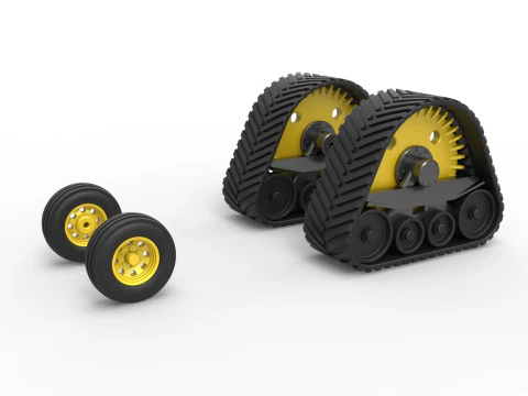 Wheel set of Pro Stock Pulling Tractor Version 2 Scale 1 to 25 3D Print Model