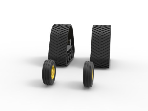 Wheel set of Pro Stock Pulling Tractor Version 2 Scale 1 to 25 3D Print Model