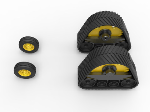 Wheel set of Pro Stock Pulling Tractor Version 2 Scale 1 to 25 3D Print Model
