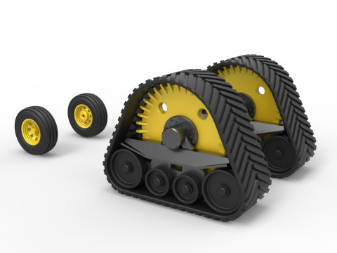 Wheel set of Pro Stock Pulling Tractor Version 2 Scale 1 to 25 3D Print Model