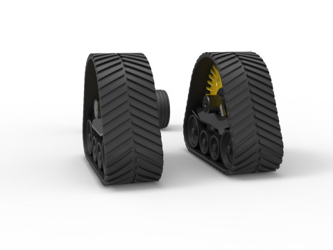 Wheel set of Pro Stock Pulling Tractor Version 2 Scale 1 to 25 3D Print Model