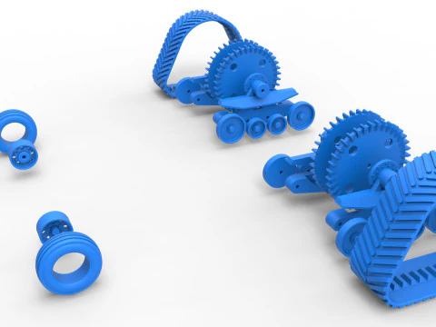 Wheel set of Pro Stock Pulling Tractor Version 2 Scale 1 to 25 3D Print Model