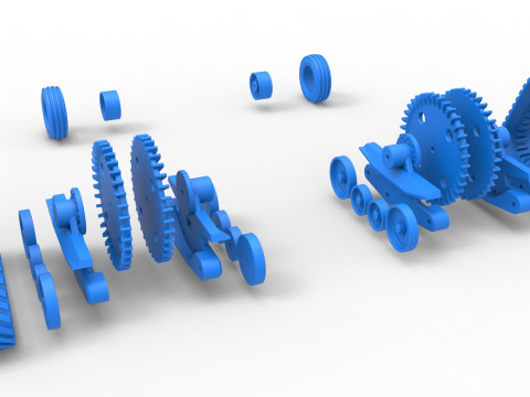 Wheel set of Pro Stock Pulling Tractor Version 2 Scale 1 to 25 3D Print Model