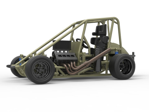 Pavement Midget car Base Scale 1 to 25 Modelo de Impressão 3D
