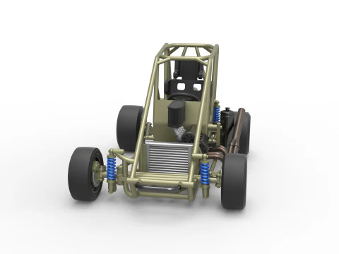 Escala b&aacute;sica do carro Pavement Midget de 1 a 25 Modelo de Impressão 3D