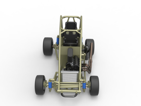 Pavement Midget car Base Scale 1 to 25 Modelo de Impressão 3D