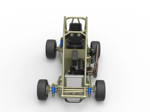 Escala b&aacute;sica do carro Pavement Midget de 1 a 25 Modelo de Impressão 3D