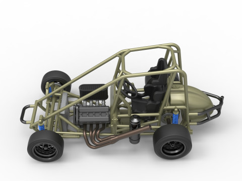 Pavement Midget car Base Scale 1 to 25 Modelo de Impressão 3D