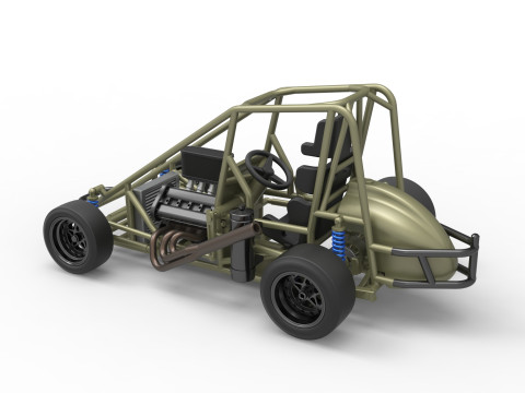Pavement Midget car Base Scale 1 to 25 Modelo de Impressão 3D