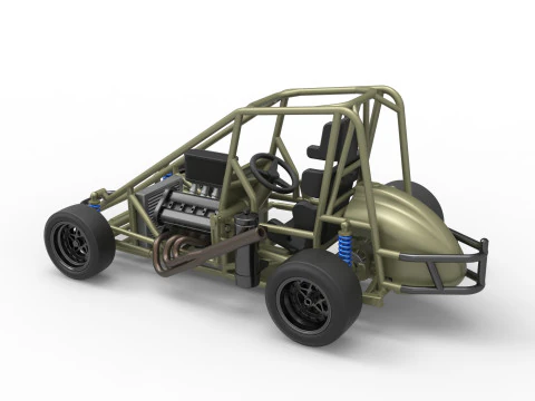 Escala b&aacute;sica do carro Pavement Midget de 1 a 25 Modelo de Impressão 3D