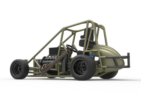 Pavement Midget car Base Scale 1 to 25 Modelo de Impressão 3D
