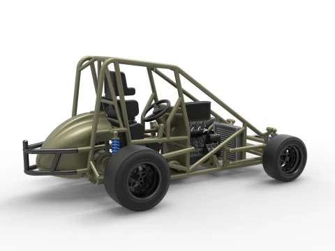 Escala b&aacute;sica do carro Pavement Midget de 1 a 25 Modelo de Impressão 3D