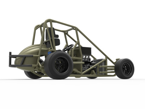 Pavement Midget car Base Scale 1 to 25 Modelo de Impressão 3D
