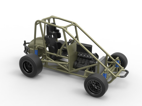 Pavement Midget car Base Scale 1 to 25 Modelo de Impressão 3D