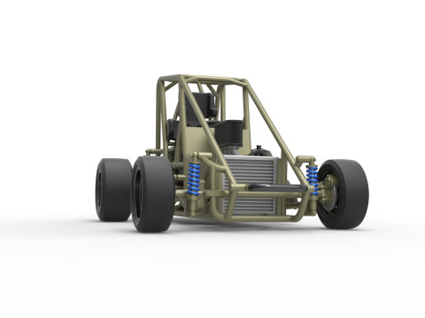 Pavement Midget car Base Scale 1 to 25 Modelo de Impressão 3D