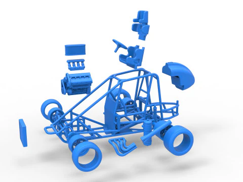 Escala b&aacute;sica do carro Pavement Midget de 1 a 25 Modelo de Impressão 3D