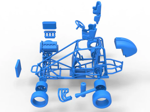 Escala b&aacute;sica do carro Pavement Midget de 1 a 25 Modelo de Impressão 3D