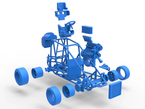 Escala b&aacute;sica do carro Pavement Midget de 1 a 25 Modelo de Impressão 3D