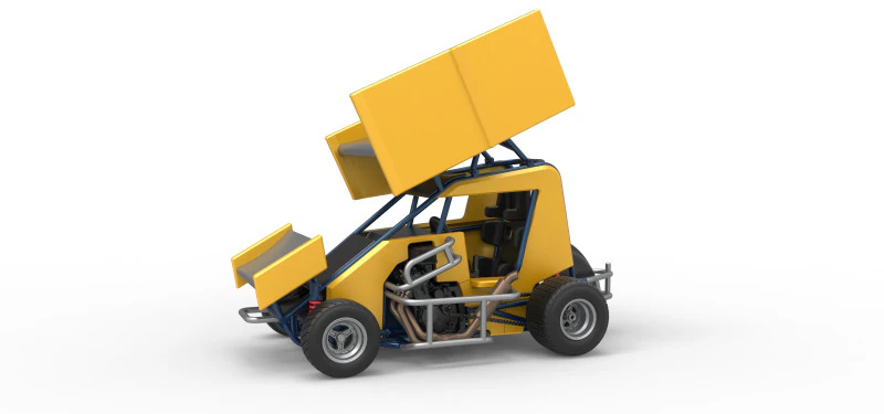 Winged 600 Micro sprint car Scale 1 to 25 3D Print Model .c4d .max .obj .3ds .fbx .stl .blend 