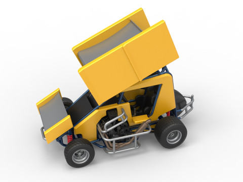 Winged 600 Micro sprint car Scale 1 to 25 Modelo de Impressão 3D