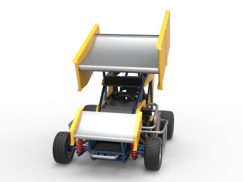 Winged 600 Micro sprint car Scale 1 to 25 Modelo de Impressão 3D