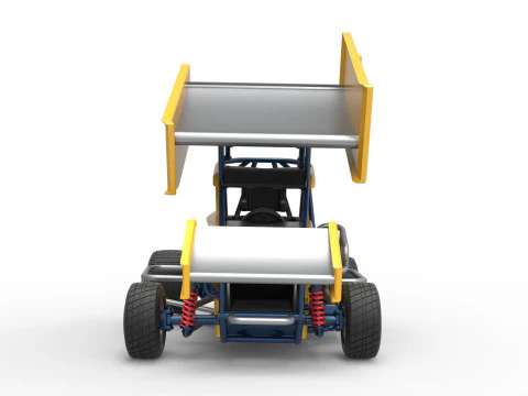 Winged 600 Micro sprint car Scale 1 to 25 3D Print Model