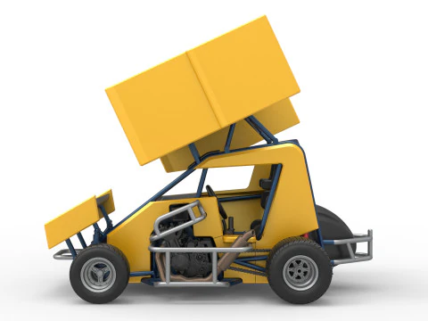 Winged 600 Micro sprint car Scale 1 to 25 3D Print Model