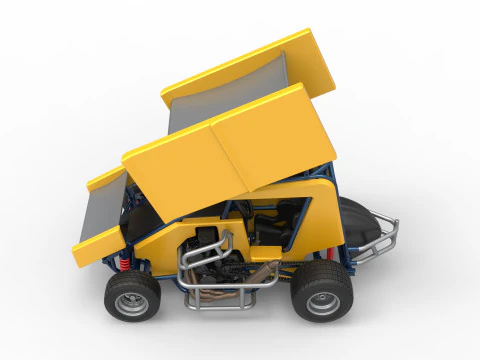 Winged 600 Micro sprint car Scale 1 to 25 3D Print Model