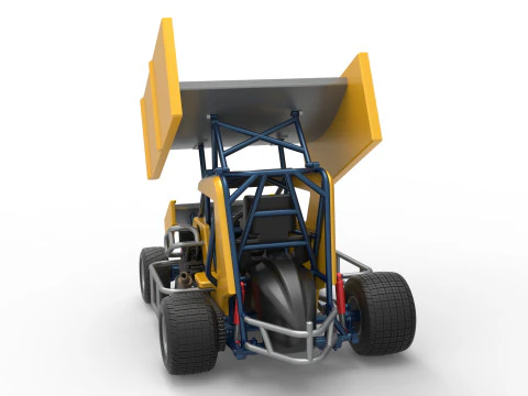 Winged 600 Micro sprint car Scale 1 to 25 3D Print Model