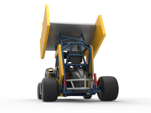 Winged 600 Micro sprint car Scale 1 to 25 3D Print Model