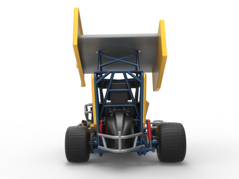 Winged 600 Micro sprint car Scale 1 to 25 Modelo de Impressão 3D