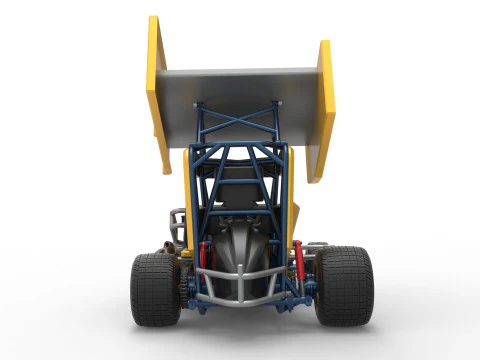 Winged 600 Micro sprint car Scale 1 to 25 3D Print Model