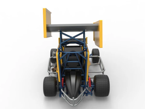 Winged 600 Micro sprint car Scale 1 to 25 3D Print Model