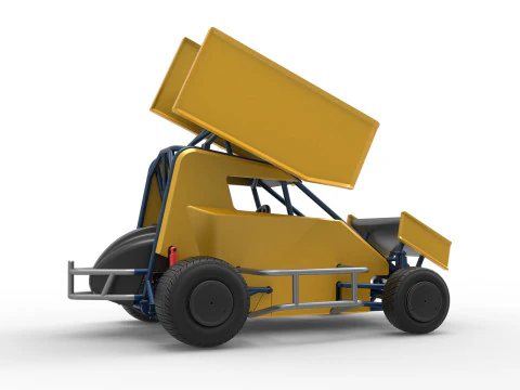 Winged 600 Micro sprint car Scale 1 to 25 3D Print Model