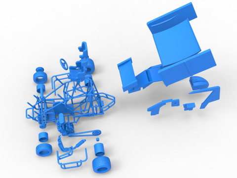 Winged 600 Micro sprint car Scale 1 to 25 Modelo de Impressão 3D