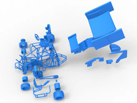 Winged 600 Micro sprint car Scale 1 to 25 3D Print Model
