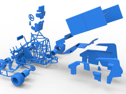Winged 600 Micro sprint car Scale 1 to 25 Modelo de Impressão 3D