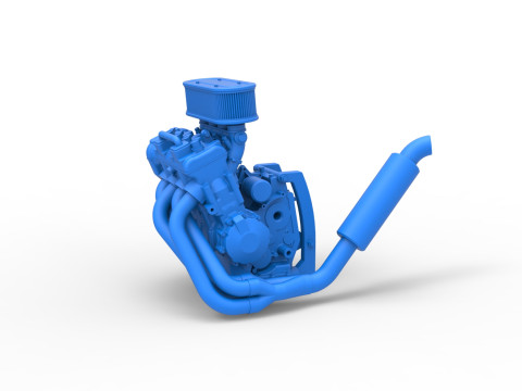 Engine of 600 Micro sprint car Scale 1 to 25 Modelo de impresión 3D
