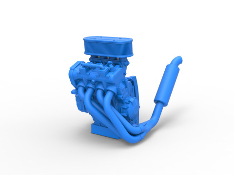 Engine of 600 Micro sprint car Scale 1 to 25 3D Принт Модель