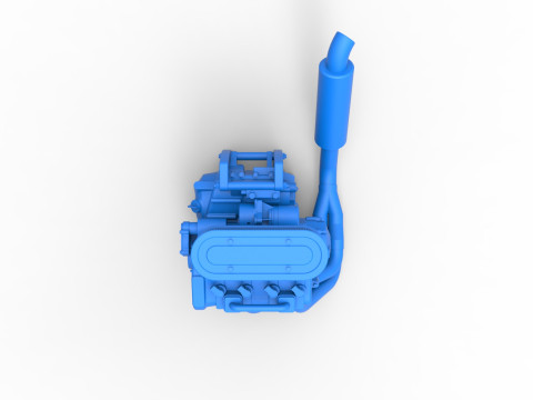 Engine of 600 Micro sprint car Scale 1 to 25 3D Принт Модель