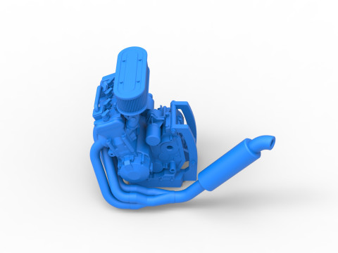 Engine of 600 Micro sprint car Scale 1 to 25 3D Принт Модель