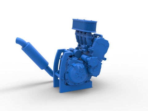 Engine of 600 Micro sprint car Scale 1 to 25 3D Принт Модель
